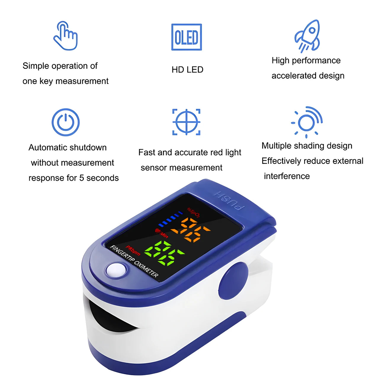 Medical Finger Pulse Oximeter Saturometer Oxygen Saturation Pediatric Oximetro Heart Rate Health Care Blood Pressure Adult Kids